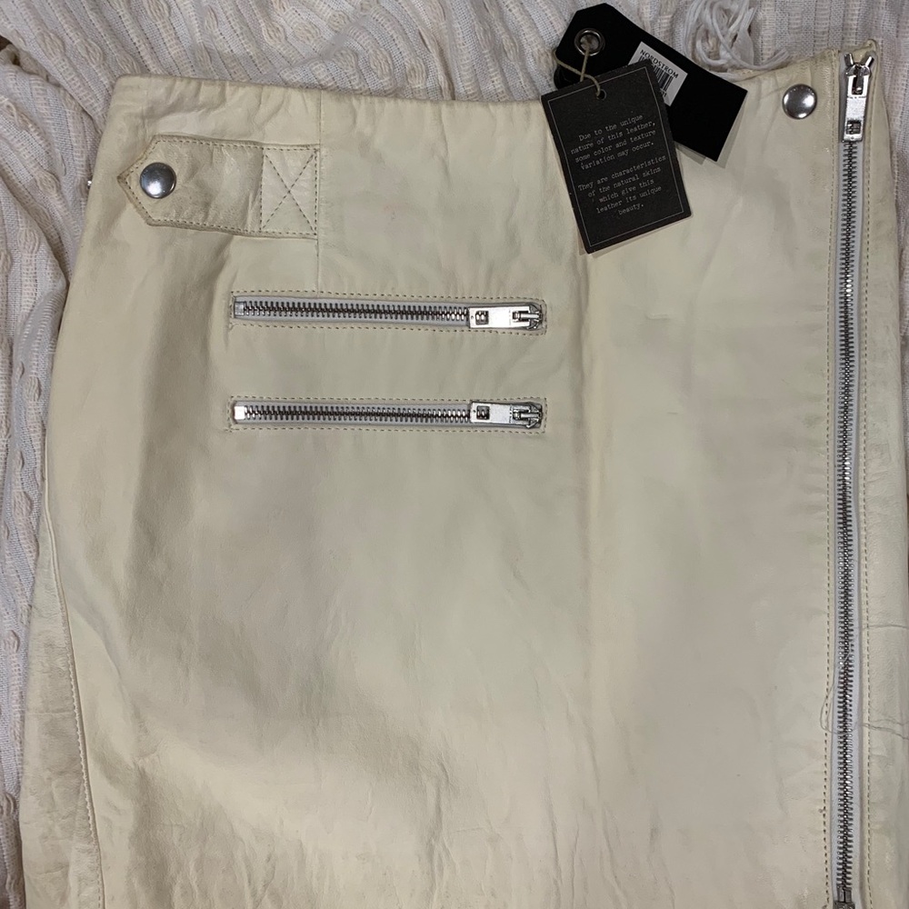 White leather skirt